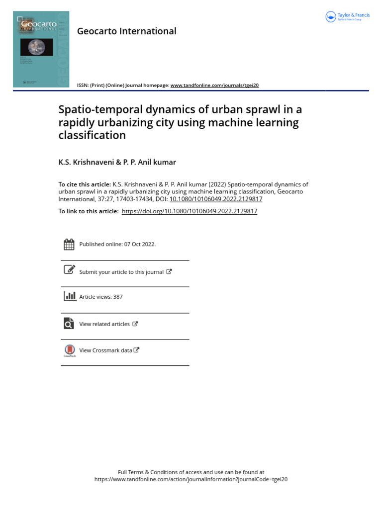 Spatio-Temporal Dynamics of Urban Sprawl in A Rapidly Urbanizing City ...