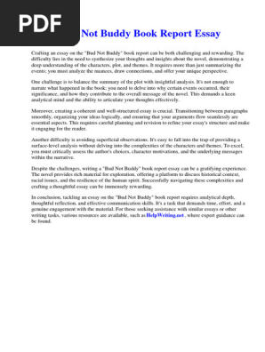 Bud Not Buddy Book Report Essay