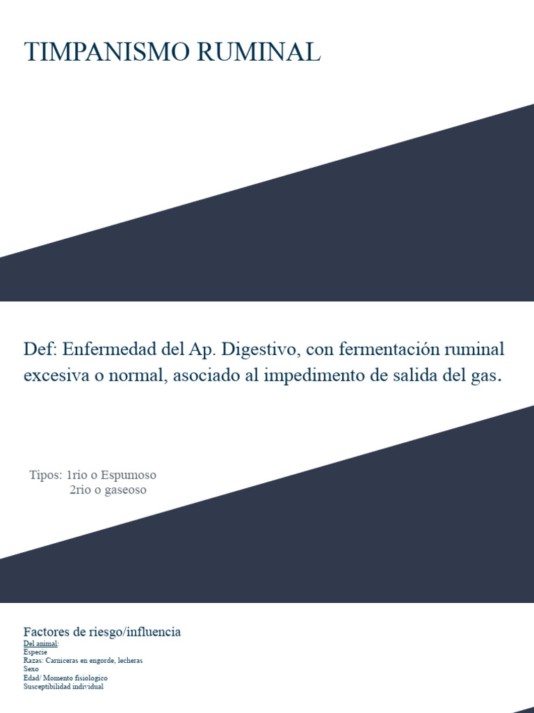 Timpanismo Ruminal PDF Causas de la muerte Enfermedades y trastornos