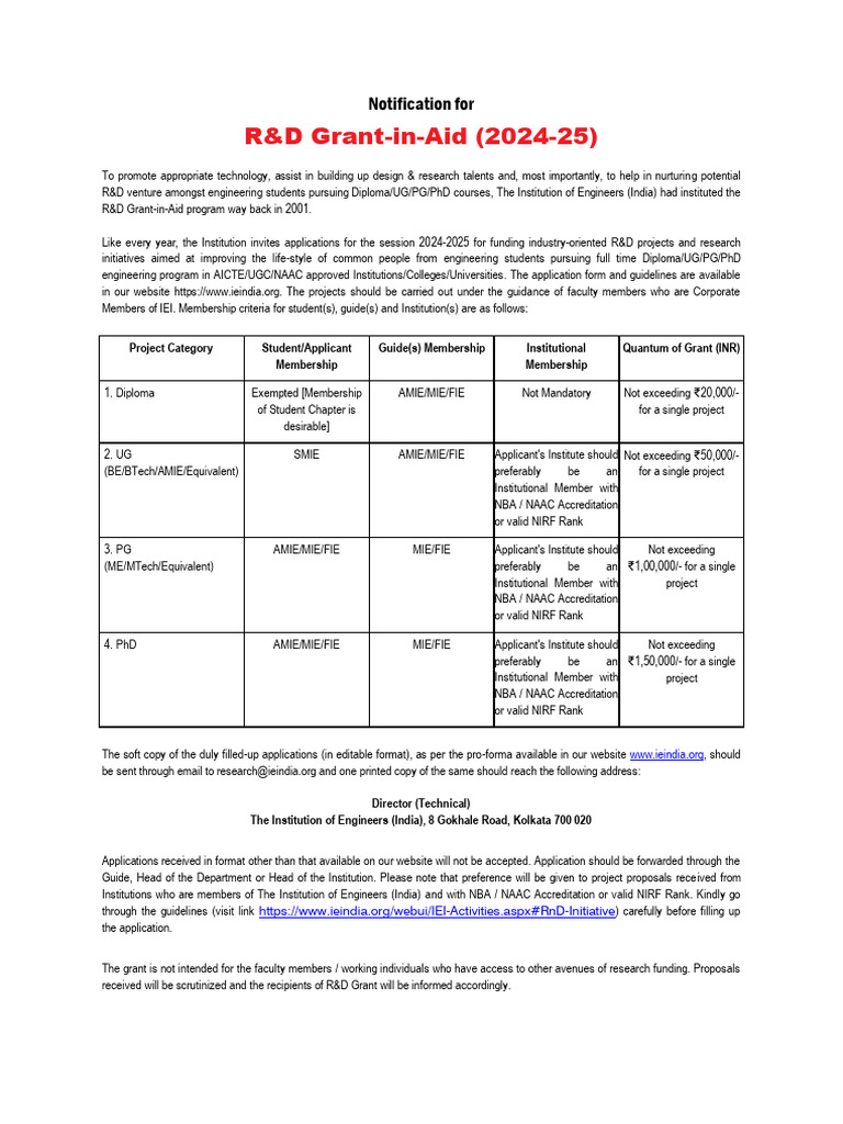 R&D Grant-in-Aid Application Guide 2024-25 | PDF | Engineering