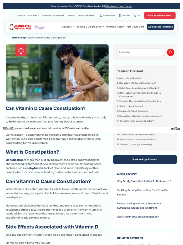 Can Vitamin D Cause Constipation PDF Constipation Vitamin