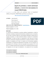 Evaluación de Ingesta de Proteínas Y Estado Nutricional en Niños Hospitalizados, A Través de La Herramienta de Detección Nutricional Strongkids