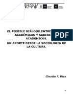 DIAZ, C (2015) “Un posible diálogo entre saberes académicos y no académicos”