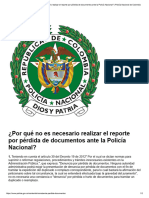 ¿Por Qué No Es Necesario Realizar El Reporte Por Pérdida de Documentos Ante La Policía Nacional - Policía Nacional de Colombia