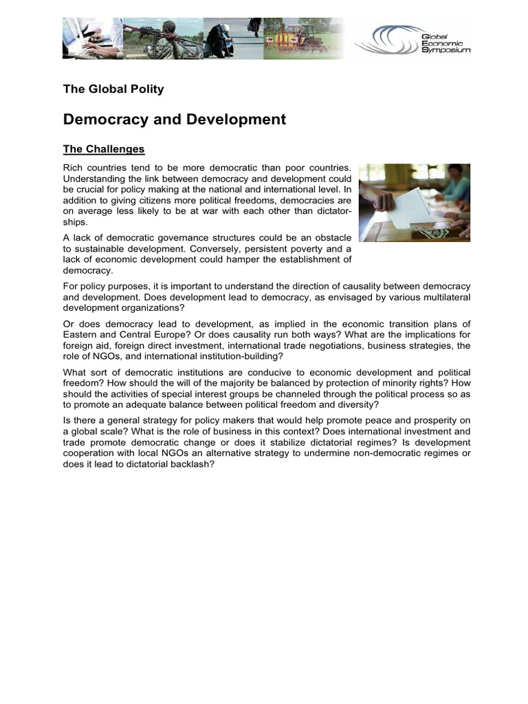 Democracy and Development: The Global Polity | PDF | Economic Growth ...
