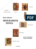 1957 Alburger 208 Troubadour Songs 01 William 09 of Aquitaine 00 Score