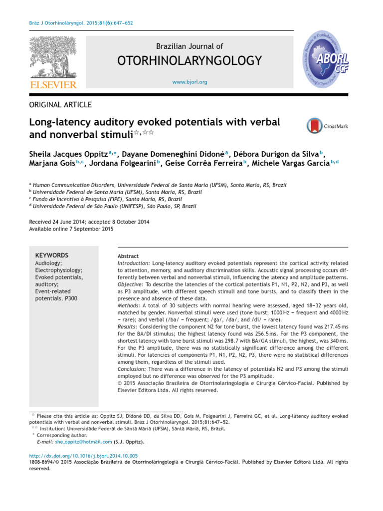 Long-Latency Auditory Evoked Potentials | PDF | Neuroscience | Neurology