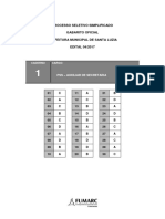 Fumarc 2017 Prefeitura de Santa Luzia MG Cirurgiao Dentista Gabarito