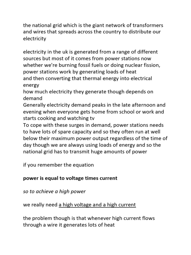 National Grid: How It Works and Transmits | PDF