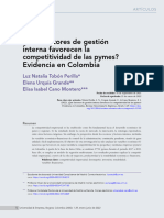 ¿Qué Factores de Gestión Interna Favorecen La Competitividad de Las Pymes? Evidencia en Colombia
