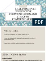 General Principles and Ethics of Effective Communication
