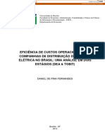 Eficiência de Custos Operacionais Das Companhias de Distribuição de Energia Elétrica No Brasil: Uma Análise em Dois Estágios (Dea & Tobit)