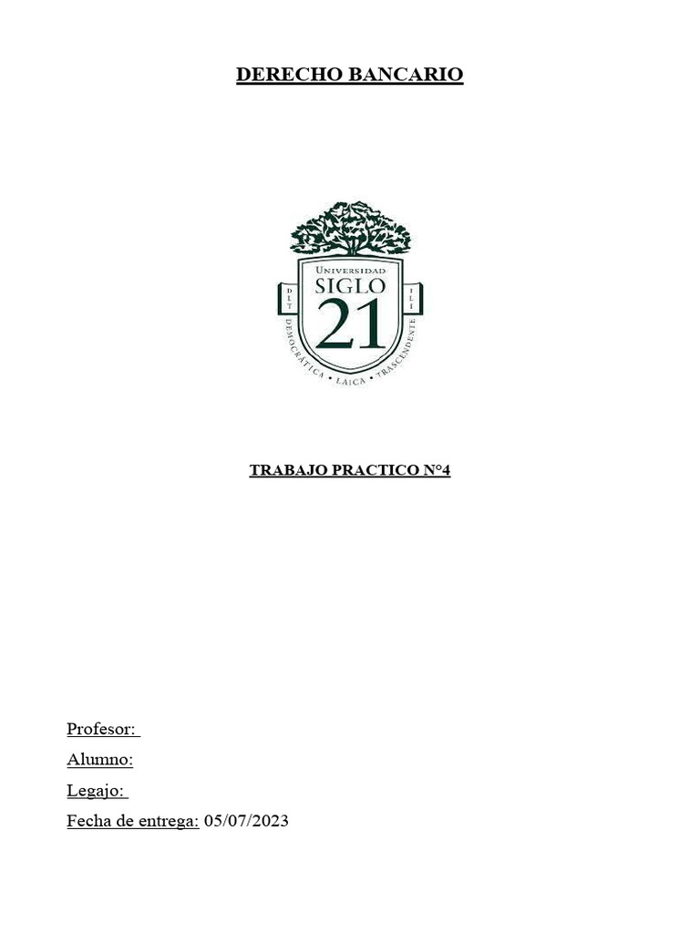 TP4 Derecho Bancario - OK Nota 10 | PDF | Los consumidores | Justicia