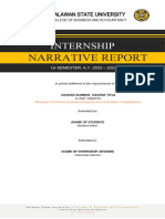 Cba Internship Narrative Report Template