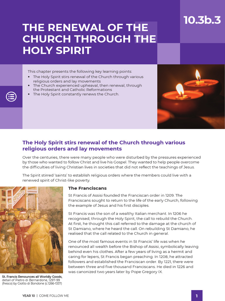 10.3b.3 The Renewal of The Church Through The Holy Spirit | PDF ...