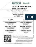 Certificado de Vacunación Contra La Covid-19: Clave Única de Registro de Población: Nombre Completo