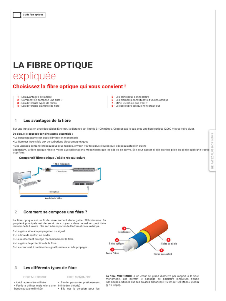 Guide Fibre Optique - Exertis Connect | PDF | Fibre optique | Matériaux