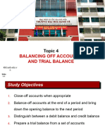 Balancing Off Accounts and Trial Balance