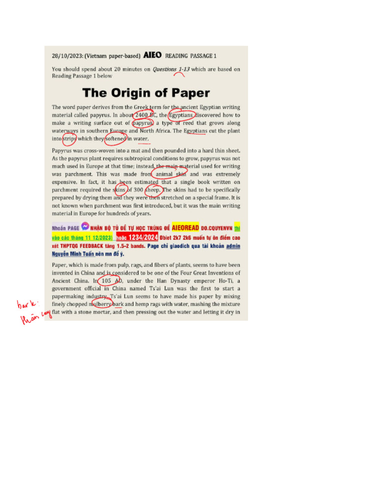 Origin of Paper | PDF