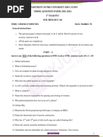 Kseeb I Puc Biology - EM Model Paper 2022