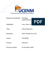 Espacio de Aprendizaje: Psicologia de Las Organizaciones: Licda. Johana Yamileth Rojas