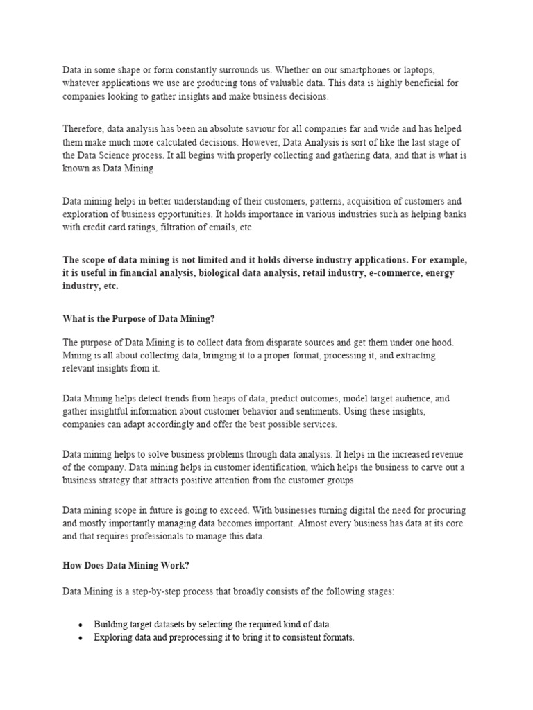 Understanding Data Mining and Its Benefits | PDF | Artificial Neural ...