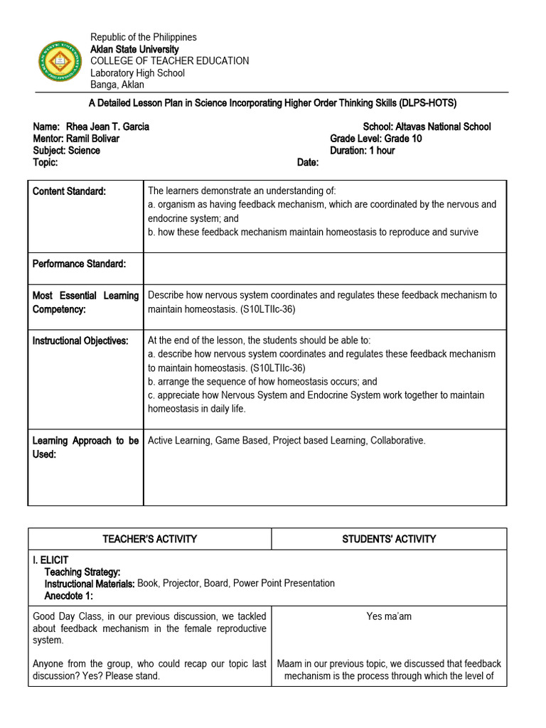 New Format of Lesson Plan | PDF | Learning | Lesson Plan