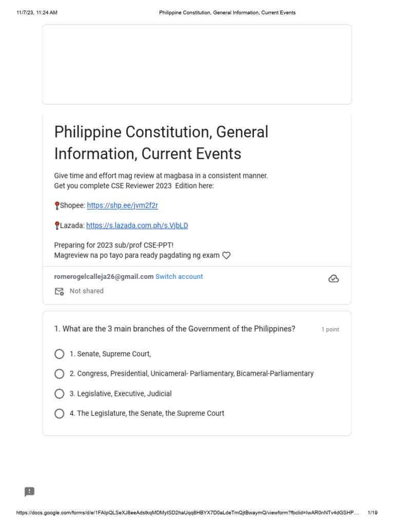 Philippine Constitution and Current Events Review | PDF | Greenhouse ...