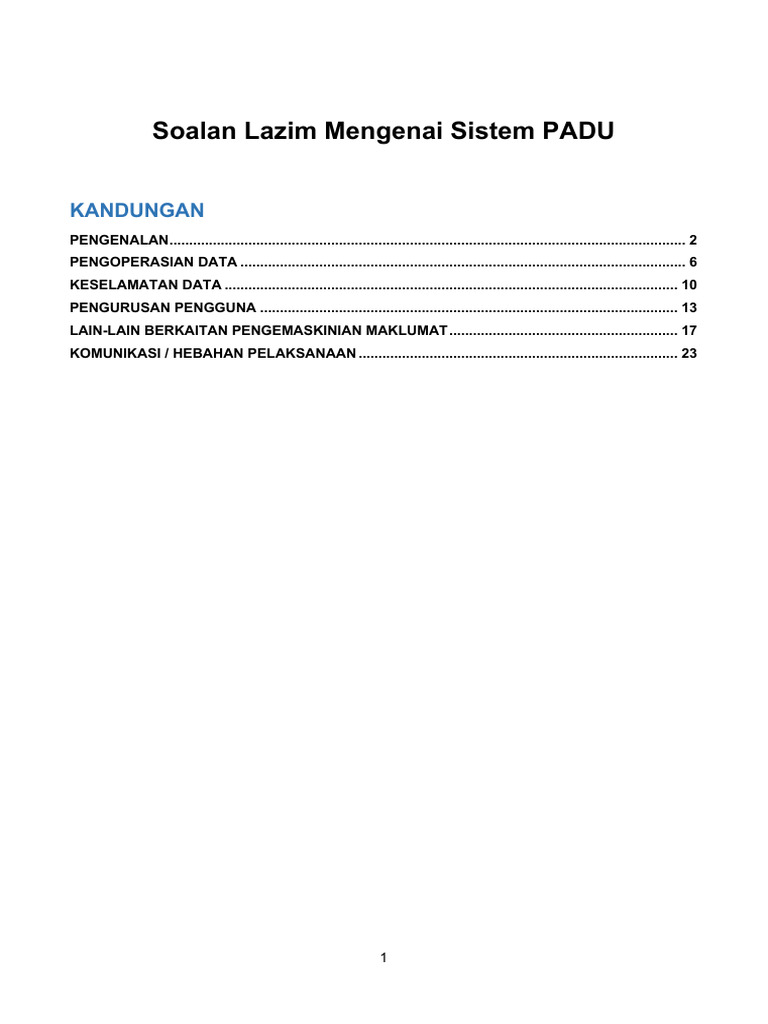 FAQ PADU - Updated 17012024 | PDF