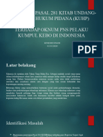 Penerapan Pasal 281 Kitab Undang-Undang Hukum Pidana