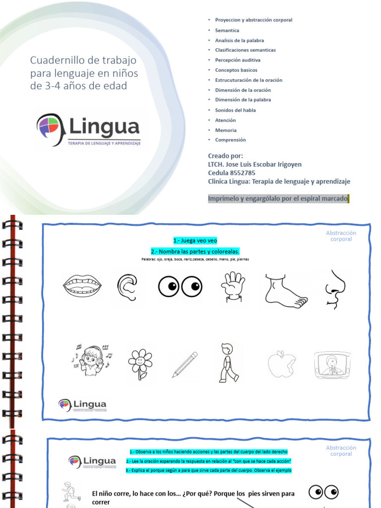 Actividades de Lenguaje para Niños de 3-4 Años | PDF | Palabra