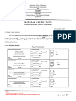 Medical Certificate For Coaches Asst. Coaches Chaperons