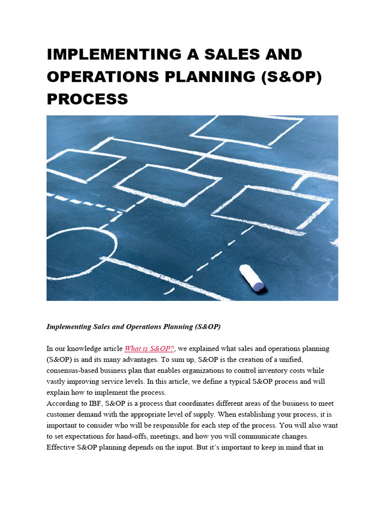 Implementing A Sales and Operations Planning | PDF | Forecasting ...