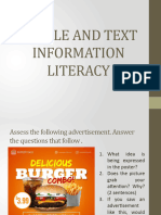 People and Text Information Literacy