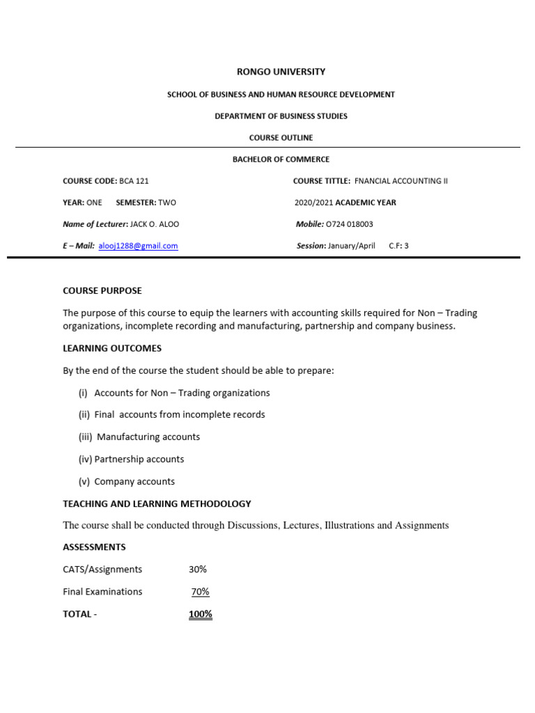 Bca 121 Financial Accounting II Notes | Download Free PDF | Stocks ...