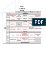 3B Weekly Plan Time Table (3-7 August)