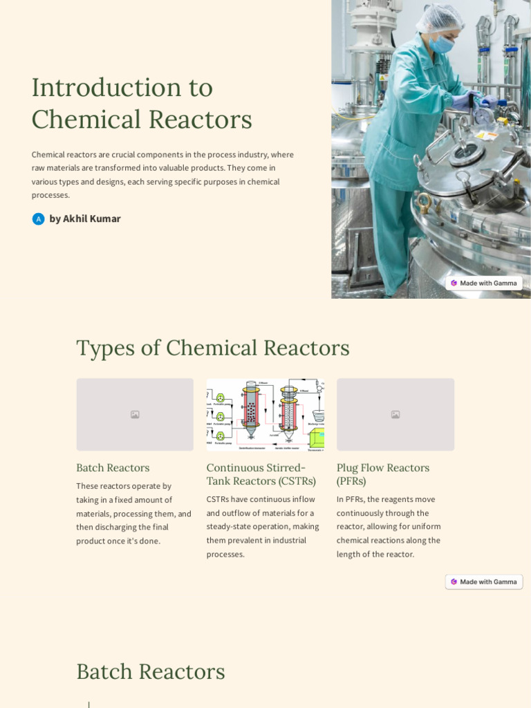 Overview of Chemical Reactor Types | PDF | Chemical Reactor | Chemical ...