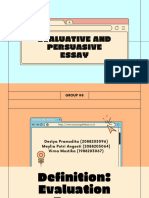Evaluative and Persuasive Essay