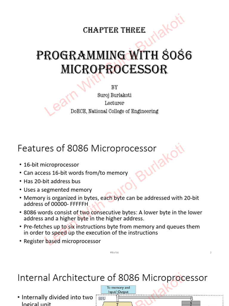Chapter 3 Programming With 8086 | Download Free PDF | Assembly Language ...