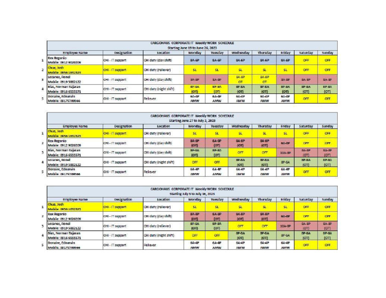 Schedule | PDF