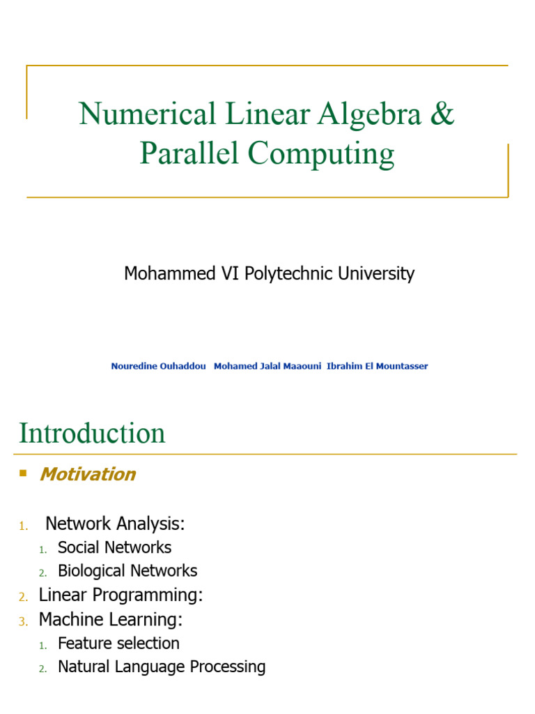 Sparse Matrices in Numerical Algebra | PDF | Mathematics Of Computing ...