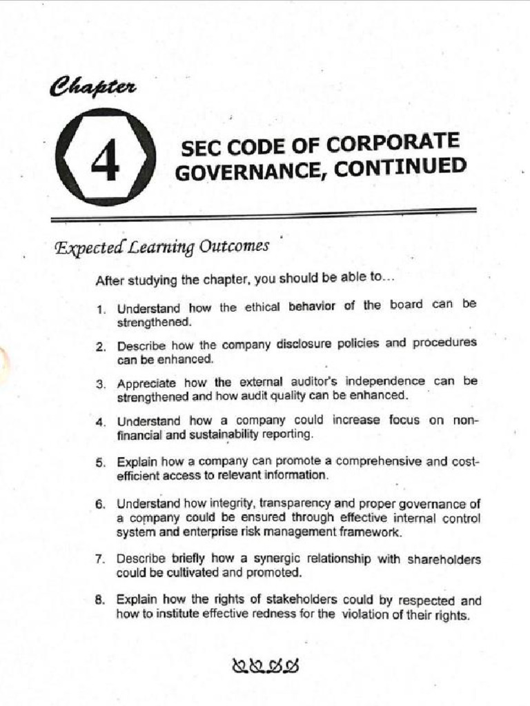 Chapter 4 sec code of corporate governance continued pdf