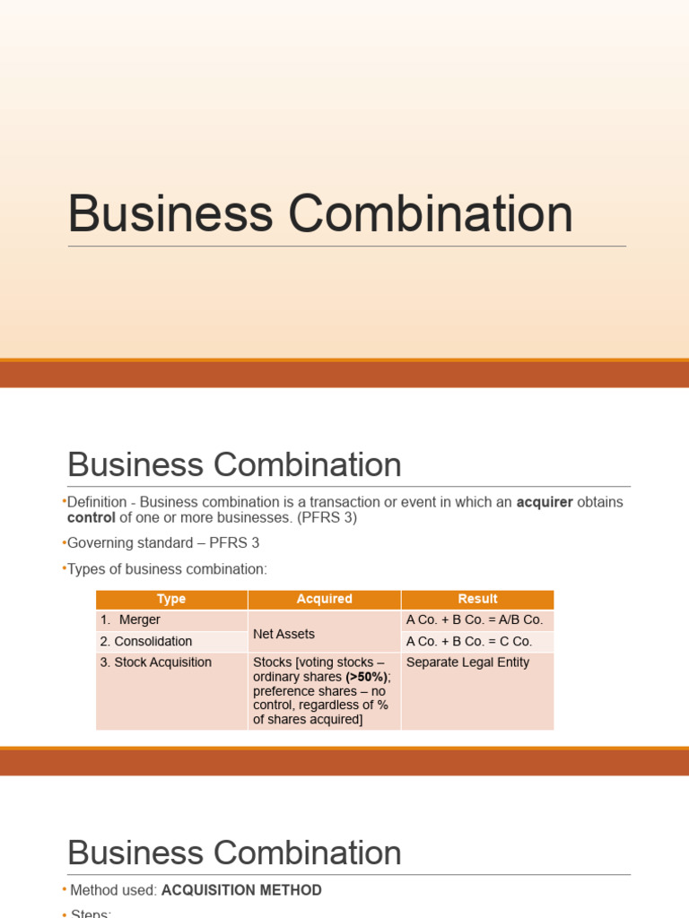 Business Combination Pdf Goodwill Accounting Mergers And