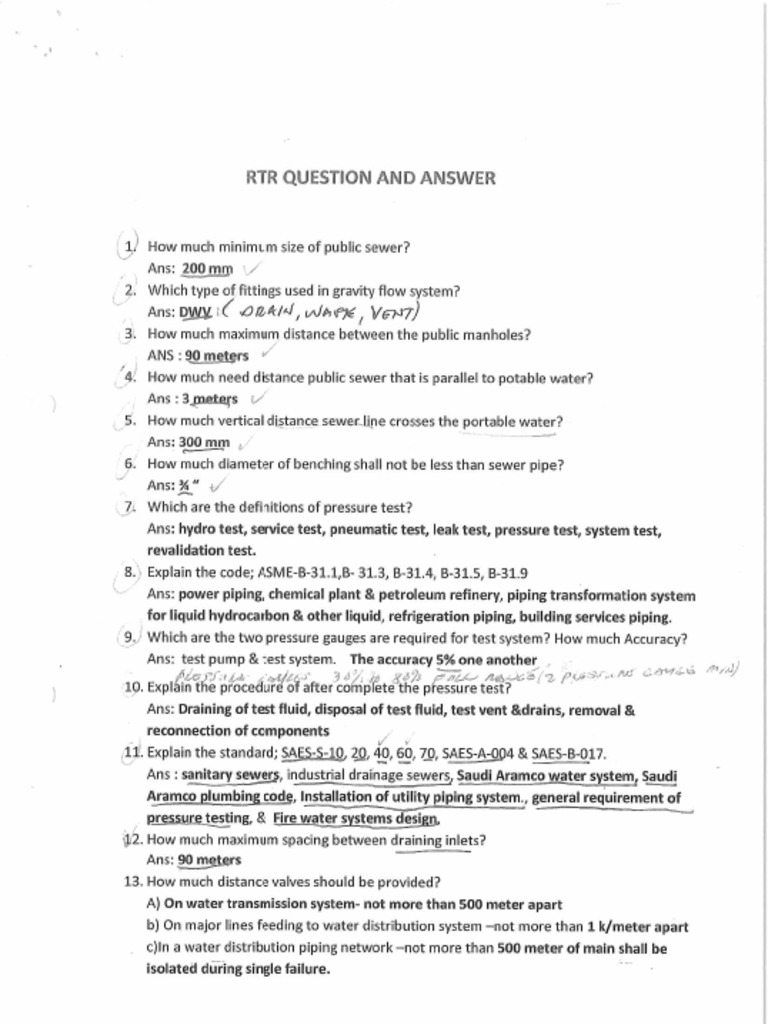 RTR Question & Answar | PDF