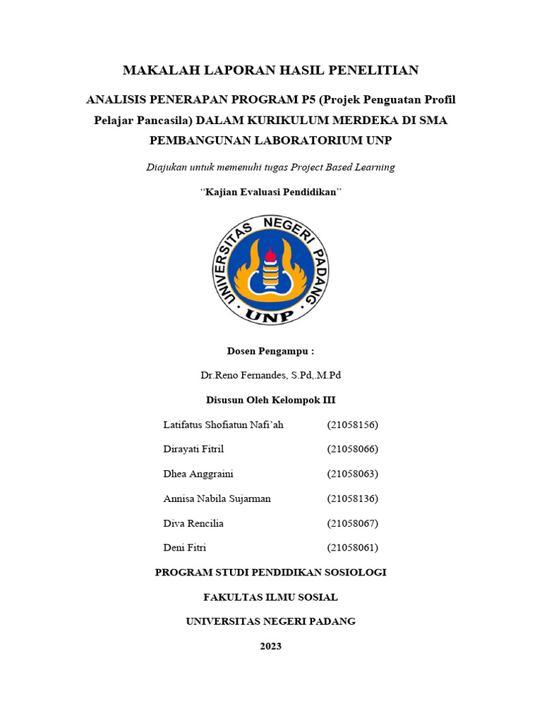 Analisis Program P5 dalam Kurikulum Merdeka | PDF | Karier & Perkembangan