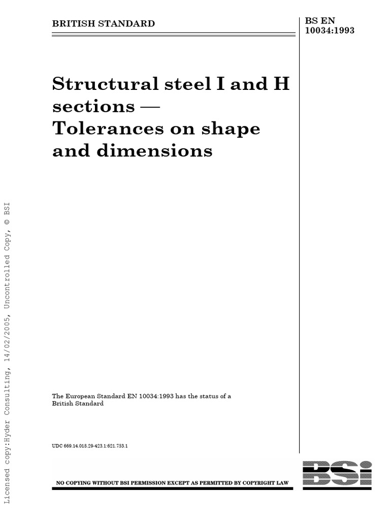 Tolerances for Structural Steel Sections | PDF | Engineering Tolerance ...