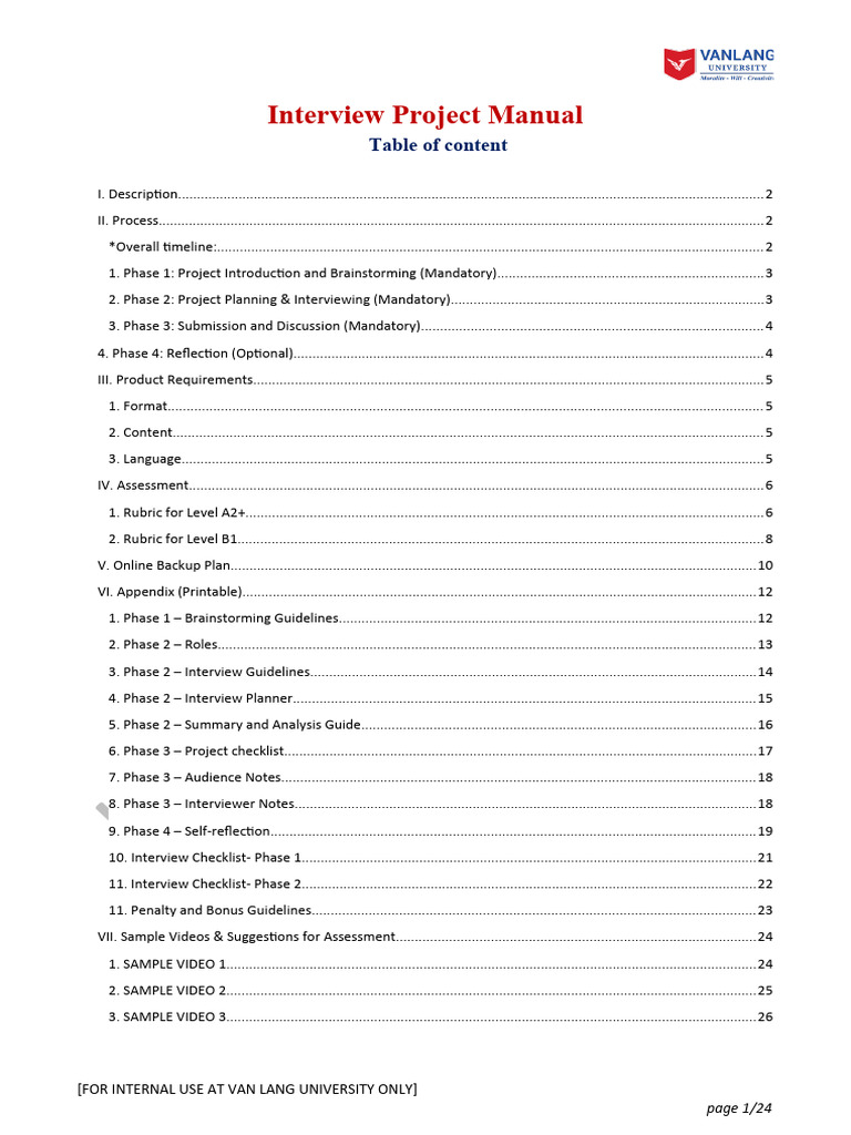 (EDITABLE) PBA Manual - Interview Project | PDF | Fluency | Vocabulary