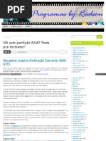 HD com partição RAW