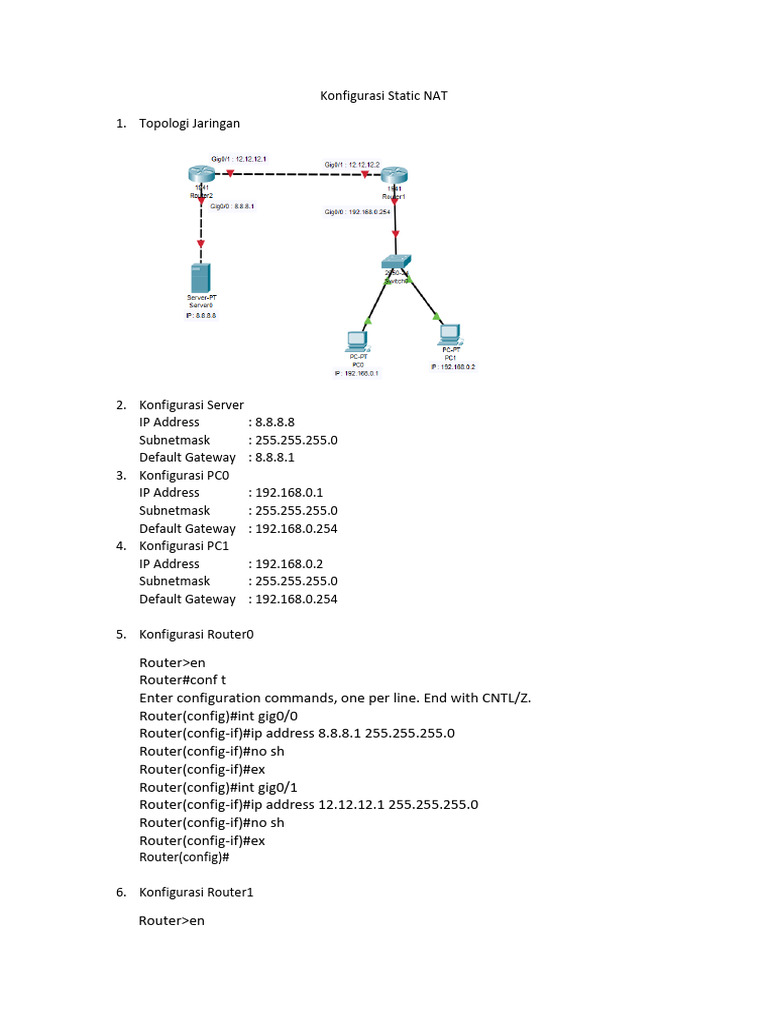 Static NAT Configuration Guide | PDF