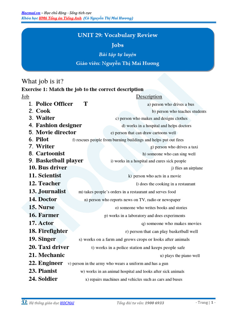 B i 29 vocabulary review jobs pdf